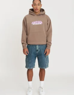 Vanguard Oversized Hoodie in Wood Smoke