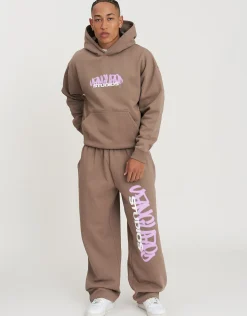 Vanguard Wide Track Pants in Wood Smoke