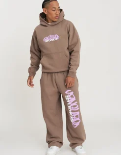 Vanguard Wide Track Pants in Wood Smoke