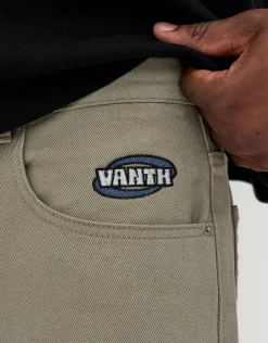 Vanth Baggy Fit Twill Jorts in Beige