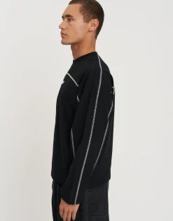 Vapor Cropped Long Sleeve T Shirt in Black