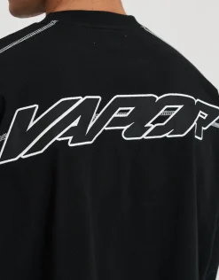 Vapor Cropped Long Sleeve T Shirt in Black