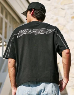 Vapor Overlocked Box Fit T Shirt in Black