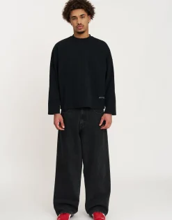 Vapor Textured Long Sleeve T Shirt in Moon