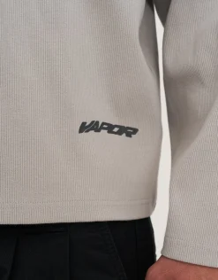 Vapor Textured Long Sleeve T Shirt in Black