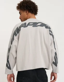 Vapor Textured Long Sleeve T Shirt in Black