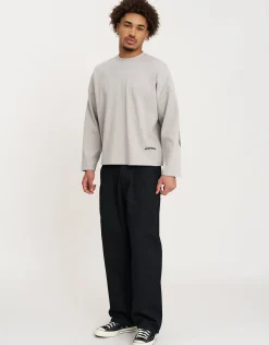 Vapor Textured Long Sleeve T Shirt in Black