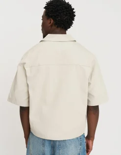 Velocity Cropped Short Sleeve Shirt in Desert Stone