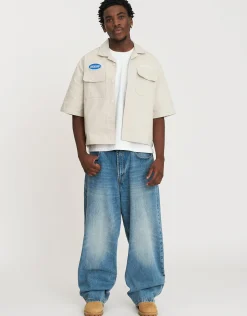 Velocity Cropped Short Sleeve Shirt in Desert Stone