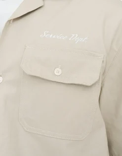 Velocity Cropped Short Sleeve Shirt in Desert Stone