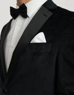 Velvet Tuxedo Jacket in Black