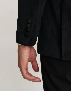 Velvet Tuxedo Jacket in Black