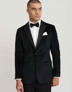 Velvet Tuxedo Jacket in Black