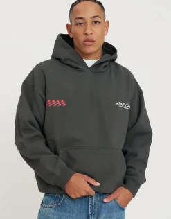 Victory Car Ovesized Hoodie in Pewter Grey