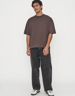 Vintage Box Fit T Shirt in Solid Black