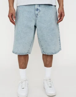 Vipers Embroidered Baggy Fit Jorts in Vintage Light Blue