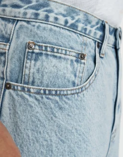 Vipers Embroidered Baggy Fit Jorts in Vintage Light Blue