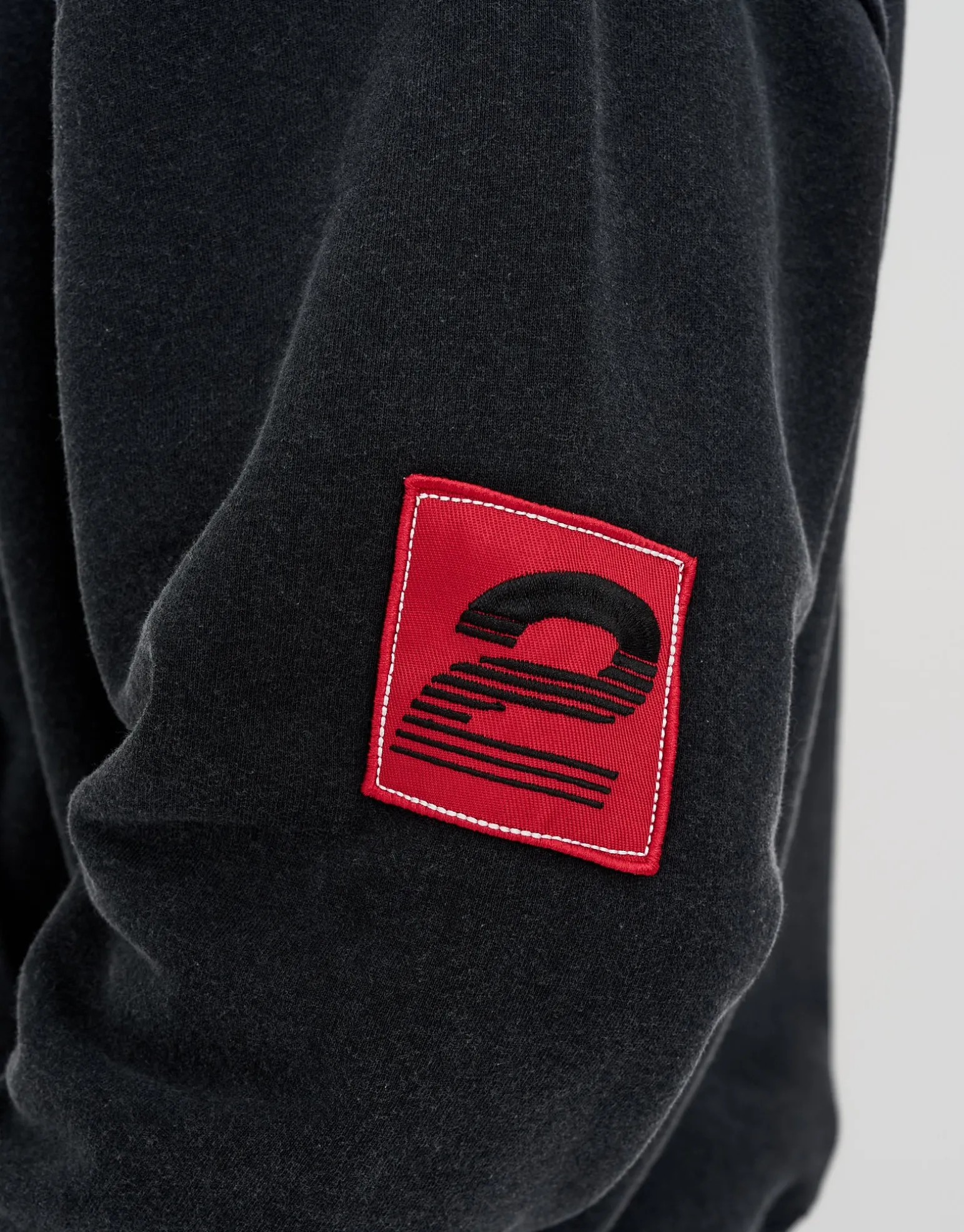 Void Oversized Cropped Zip Up Hoodie in Washed Black