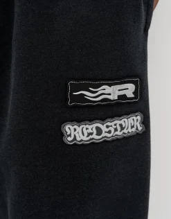 Void Wide Leg Track Pants in Washed Black
