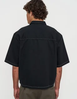 Vultures Cropped Short Sleeve Shirt in Black