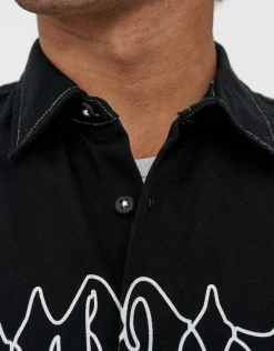 Vultures Cropped Short Sleeve Shirt in Black