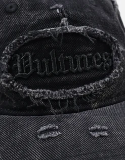 Vultures Distressed Cap in Washed Black