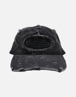 Vultures Distressed Cap in Washed Black