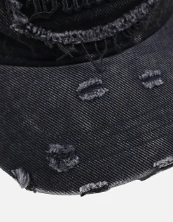 Vultures Distressed Cap in Washed Black
