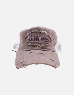 Vultures Distressed Trucker Cap in Pink