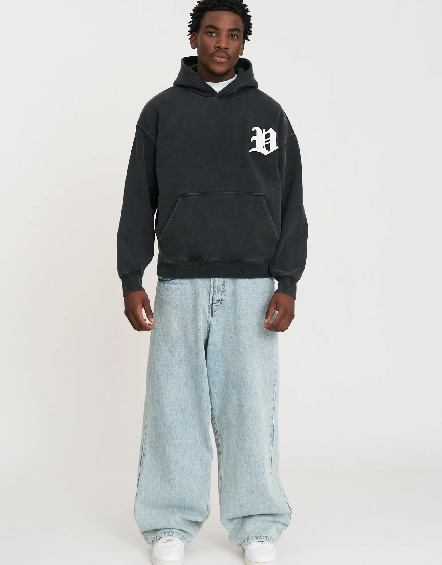 Vultures Oversized Hoodie in Snow Marle