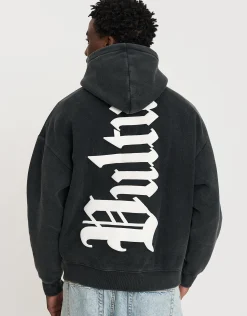 Vultures Oversized Hoodie in Washed Black