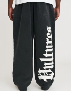 Vultures Wide Track Pants in Washed Black