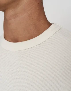 Waffle Relaxed Fit Long Sleeve T Shirt in Ivy