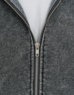 Washed Oversized Cropped Zip Up Hoodie in Pink