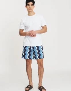 Wavey Swim Shorts in Blue