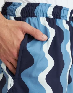Wavey Swim Shorts in Blue