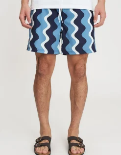 Wavey Swim Shorts in Blue