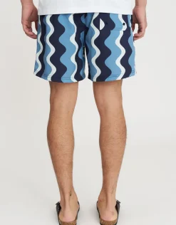 Wavey Swim Shorts in Blue