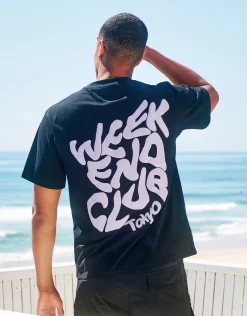 Weekend Club International Relaxed Fit T Shirt in Slate