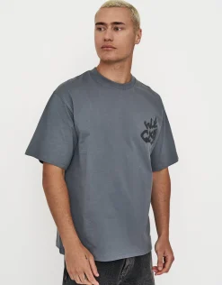Weekend Club International Relaxed Fit T Shirt in Slate