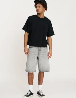 West Divison Baggy Fit Jorts in Bleached Grey