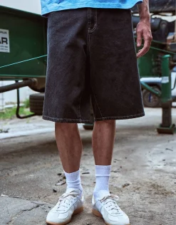 West Divison Baggy Fit Jorts in Bleached Grey