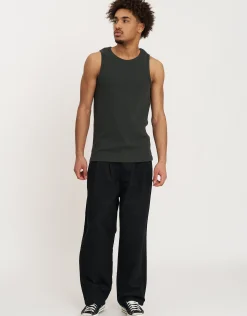Wide Rib Cotton Singlet in White