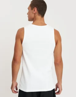 Wide Rib Cotton Singlet in White