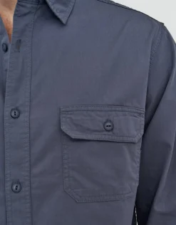 Wisconsin Long Sleeve Shirt in Shadow Blue