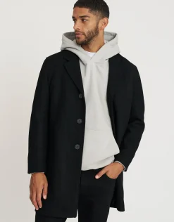 Wool Blend Overcoat in Biscuit