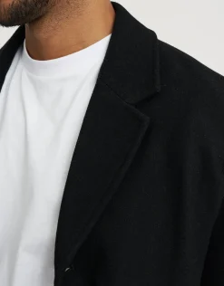 Wool Blend Overcoat in Biscuit