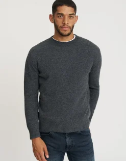 100% Wool Crew Neck Knit in Charcoal