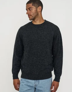 100% Wool Crew Neck Knit in Charcoal