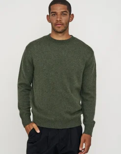 100% Wool Crew Neck Knit in Green